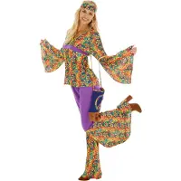 Dressforfun Costume femme Hippie XL - costume de déguisement halloween costume de fête carnaval costume de fête - 300945