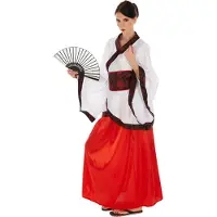 Dressforfun Déguisement femme asiatique XL -- halloween - carnaval - rouge