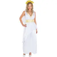 TecTake Dressforfun - Costume Femme César - Robe longue avec broderie en brocart, ceinture et coiffure en laurier - Taille L