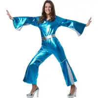 Dressforfun Déguisement Disco Starlet S - Tectake - halloween - carnaval - bleu