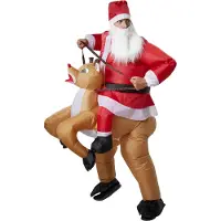 TecTake Costume de Père Noël - taille unique universelle - couleur : rouge