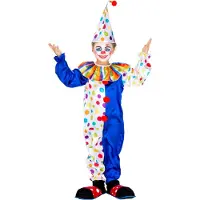 TecTake Costume de clown multicolore pour enfants - taille 116 (5-6 ans) - bleu