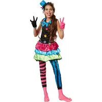 Dressforfun Costume de fille crazy new wave clown 152 (11-12y) - déguisement halloween dress up partywear carnaval costume carnaval partywear - 301664