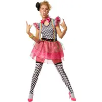 Dressforfun Costume femme clown fluo XL - déguisement costume halloween tenue de soirée carnaval costume carnaval tenue de soirée - 301680