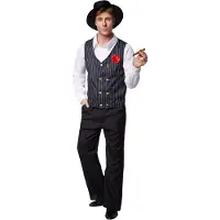 TecTake Dressforfun - Costume de charleston pour homme - Costume de charleston classique avec veste, chemise, pantalon et chapeau pour le carnaval, les fêtes à thème et les années folles - Taille XXL