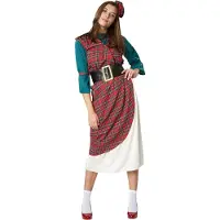 TecTake Dressforfun - Costume femme Distinguished Highland - Costume en plusieurs parties avec robe, jupon, chemisier, bas, ceinture et chapeau miniature - Taille L
