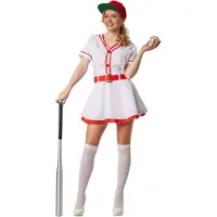 TecTake Dressforfun - Costume de baseball pour femme - Robe une pièce avec jupon, ceinture et chaussettes - Taille L