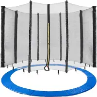 Arebos Coussin De Protection Pour Trampoline 366 Cm + Filet Pour 8 Tiges