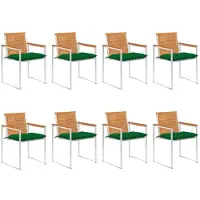 vidaXL Chaises de jardin 8 pcs. avec coussins bois massif acacia