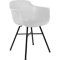 Kick Collection Kick Set de 4 chaises de jardin Indy White - Structure noire - 54 x 58 x 83 cm
