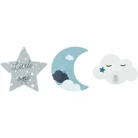Atmosphera Set De 3 Patères Déco Dans Le Ciel En Bois Pour Chambre Enfant