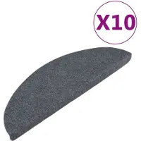 vidaXL Tapis d'escalier auto-adhésifs 10 pcs gris 56x17x3 cm