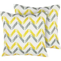 Beliani Lot De 2 Coussins Bleu Affile 45 X 45 Cm