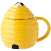 Puckator Bienenstock geformte Tasse aus Keramik mit Deckel