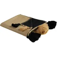 Beliani Couverture Thumki Tissu 130 X 170 Cm Beige