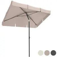 LifeGoods Parasol - - Jardin & Balcon - 200 x 125 cm - Inclinable à 30° - Imperméable - Avec Housse - Taupe