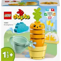 LEGO 10981 DUPLO My First Growing Carrot, jouets à empiler pour les enfants de 18 mois et plus, 4 blocs de légumes, jouet éducatif pour les jeunes enfants