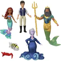 Mattel Tlm Set De 6Pcs Petites Poupées : La Petite Sirène Avec Ses Amis