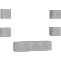 vidaXL Ensemble de 6 meubles TV en bois gris béton