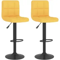 vidaXL Tabouret de bar 2 pcs. jaune moutarde Tissu