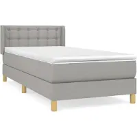 vidaXL Lit boxspring avec matelas gris clair 80x200 cm Tissu