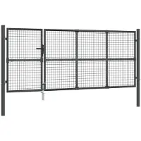vidaXL Portal de jardin maille anthracite 350x175 cm acier galvanisé