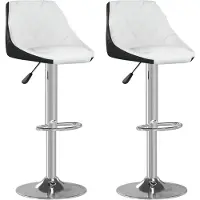vidaXL Tabouret de bar 2 pcs. Blanc et noir similicuir