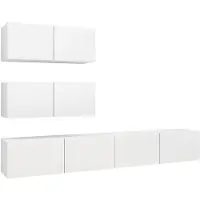 vidaXL Ensemble de 4 armoires TV blanc en bois composite