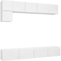 vidaXL Ensemble de 5 meubles TV blanc en bois composite