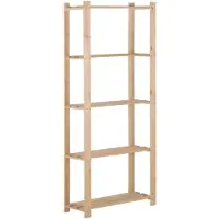 vidaXL Étagère de stockage 5 niveaux 80x28,5x170 cm Bois de pin massif