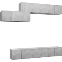 vidaXL Ensemble d'armoires TV 7 pièces gris béton Bois composite