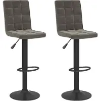 vidaXL Tabouret de bar 2 pcs. Velours gris foncé