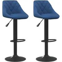 vidaXL Tabouret de bar 2 pcs. Velours bleu