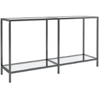 vidaXL Table console Transparent 140x35x75,5 cm Verre trempé