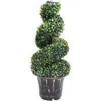 vidaXL Plante de buis artificiel en spirale avec pot Vert 89 cm