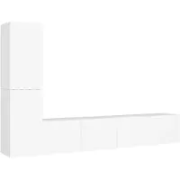 vidaXL Ensemble de 4 armoires TV blanc en bois composite
