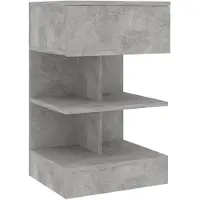vidaXL Table de chevet Gris béton 40x35x65 cm Bois d’ingénierie