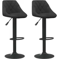 vidaXL Tabouret de bar 2 pcs. noir velours