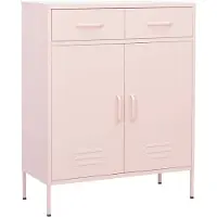 vidaXL Armoire de rangement Rose 80x35x101,5 cm Acier