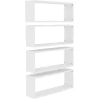 vidaXL Étagères murales cube 4 pcs Blanc 60x15x23 cm Bois d’ingénierie