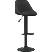 vidaXL Tabouret de bar noir velours