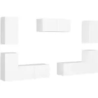 vidaXL Ensemble d'armoires TV 7 pièces blanc bois composite