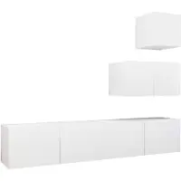 vidaXL Ensemble de 4 armoires TV blanc en bois composite