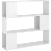 vidaXL Bibliothèque/Séparateur de pièce Blanc brillant 100x24x94 cm