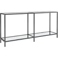 vidaXL Table console Transparent 160x35x75,5 cm Verre trempé