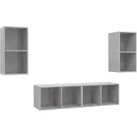 vidaXL Armoires murales TV 4 pcs. Gris béton Bois composite