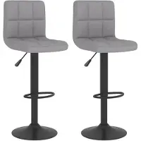 vidaXL Tabouret de bar 2 pcs tissu gris clair