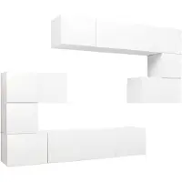 vidaXL 8 Piece TV Cabinet Set White Engineered Wood