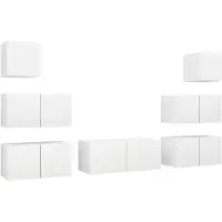 vidaXL Ensemble d'armoires TV 7 pièces blanc bois composite