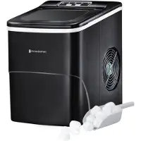 Kitchenbrothers Machine à glaçons compacte et silencieuse - 2 litres - avec pelle à glace - Noire